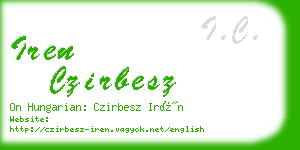 iren czirbesz business card